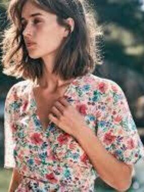 Sezane Shanon Floral Wrap Top (RARE!)